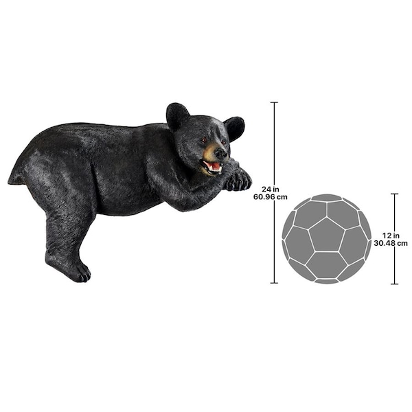 Design Toscano Lemont the Lovable Lounger Black Bear Statue - KY1884