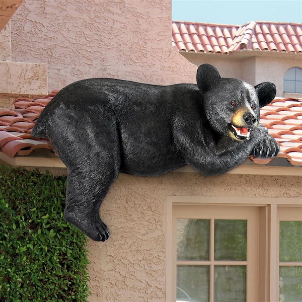 Design Toscano Lemont the Lovable Lounger Black Bear Statue - KY1884