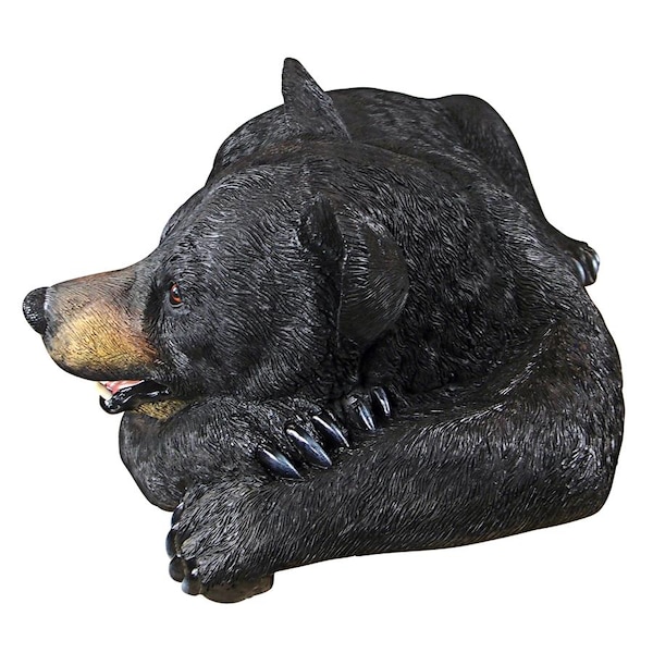 Design Toscano Lemont the Lovable Lounger Black Bear Statue - KY1884