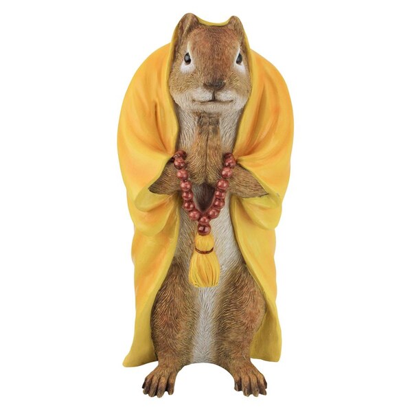 Design Toscano Sensei Monk Zen Garden Squirrel Animal Statue - QM17041