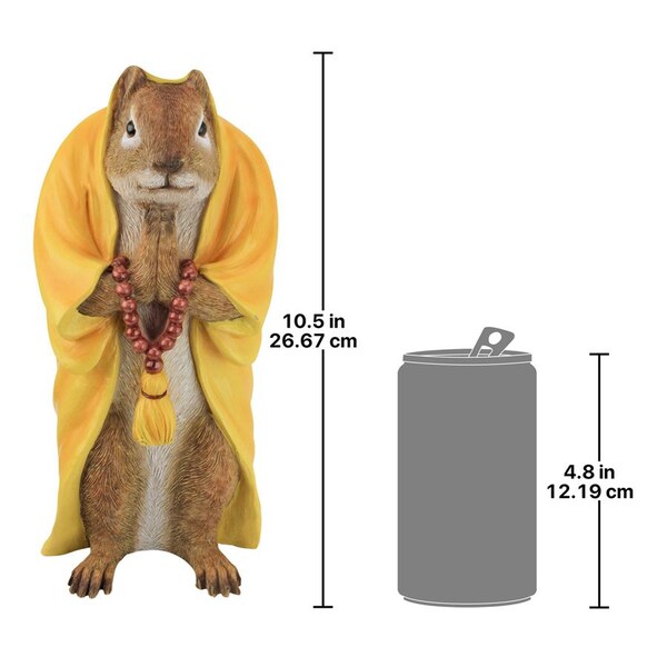 Design Toscano Sensei Monk Zen Garden Squirrel Animal Statue - QM17041