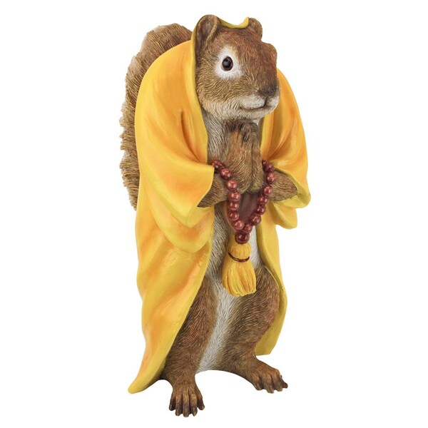 Design Toscano Sensei Monk Zen Garden Squirrel Animal Statue - QM17041