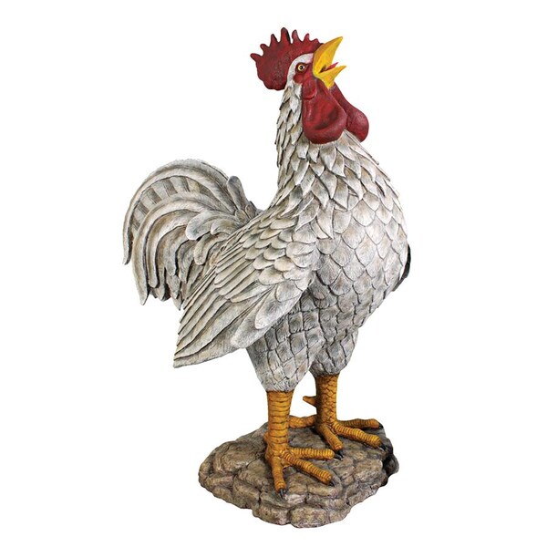 Design Toscano Cock-a-doodle-do, Giant Roadside Rooster Garden Statue - NE110114