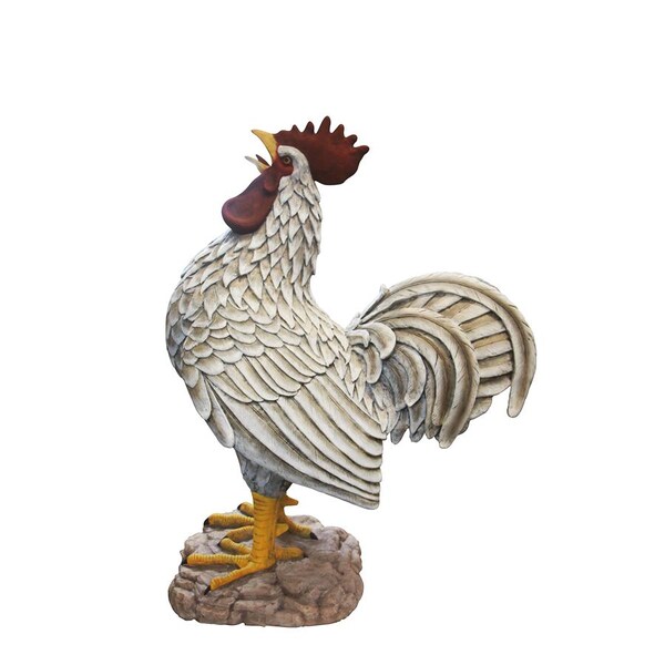 Design Toscano Cock-a-doodle-do, Giant Roadside Rooster Garden Statue - NE110114