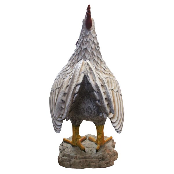 Design Toscano Cock-a-doodle-do, Giant Roadside Rooster Garden Statue - NE110114