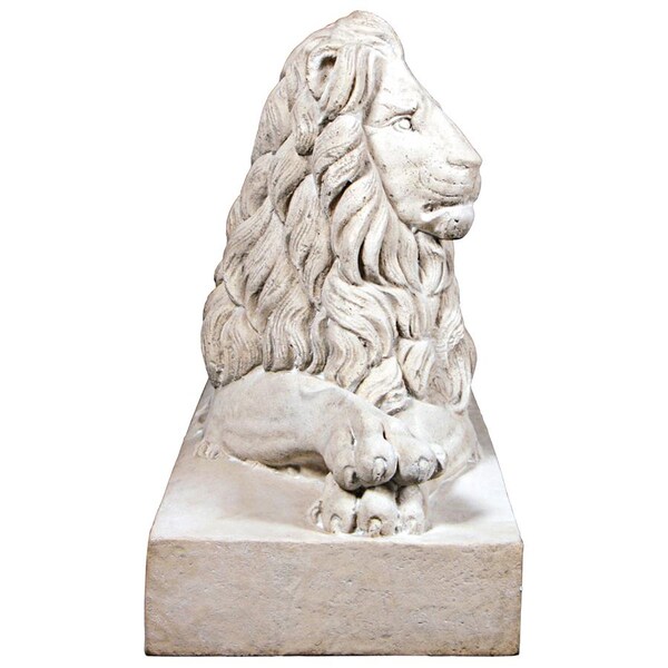 Design Toscano Castle Courtyard Lion Sentinel Statue: Head Left - NE1602752