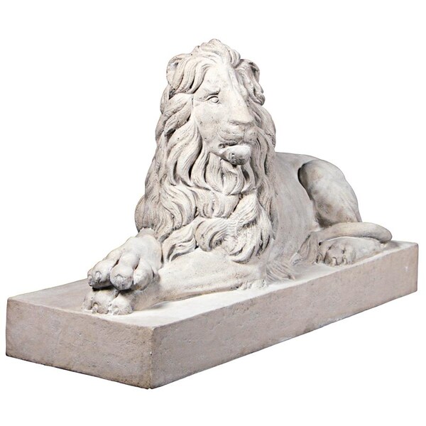 Design Toscano Castle Courtyard Lion Sentinel Statue: Head Left - NE1602752