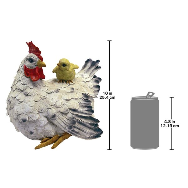 Design Toscano Barnyard Mother Hen and Baby Chick Statue - QM12506