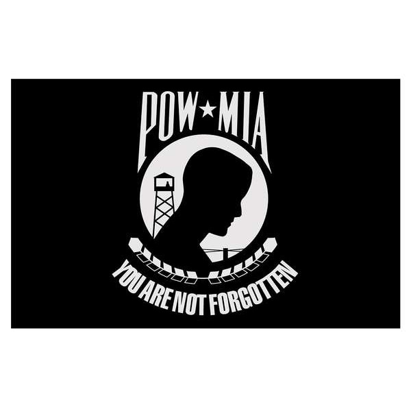 Annin Flagmakers Pow Mia Flag, 4x6 Ft, Nylon, You are not forgotten, Black - 377994