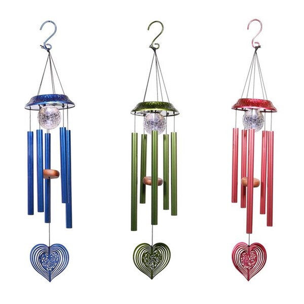 Clean All 35 in. Assorted Color Glass & Metal Wind Chime, 6PK - CL3313715
