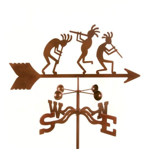 Ez Vane EZ Vane EZ1902-PT Kokopelli Weathervane with Post Mount - EZ1902-PT
