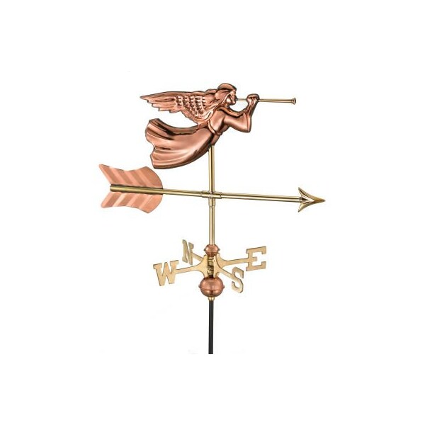 Good Directions Good Directions Angel Garden Weathervane, Polished Copper w/Garden Pole - 819PG
