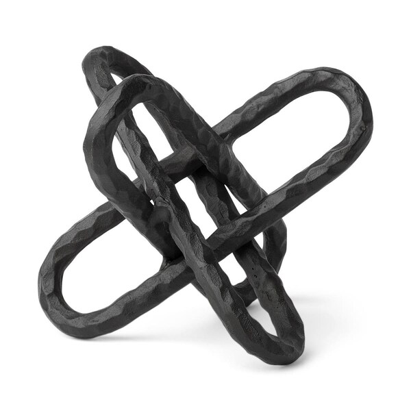 Palacedesigns Black Textured Metal Chain Link Sculpture - PA3104820