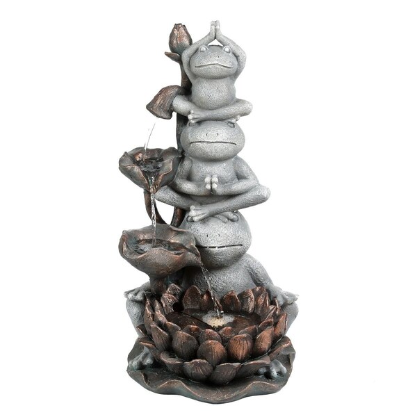 Jeco 31 in. Yoga Frogs Fountain with LED Light - FCL194