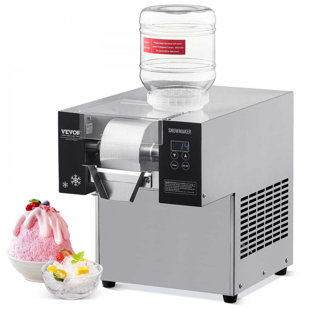 Commercial Snowflake Ice Machine 176LBS/24H Stainless Steel for Ice Cream - FLXNBJFLLEDPEG7B6V1