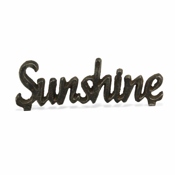 Homeroots 3 in. Cast Iron Hand Painted Sunshine Sculpture, Black - 483236