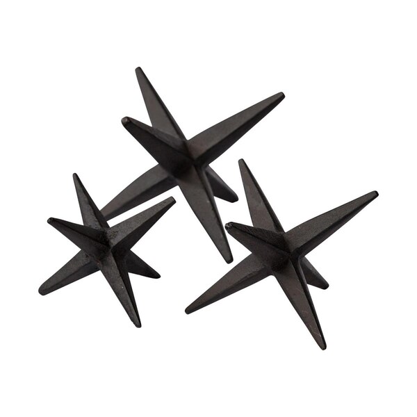 Palacedesigns 4 x 5 x 5 in. Black Metal Star Decor Pieces - PA3098235