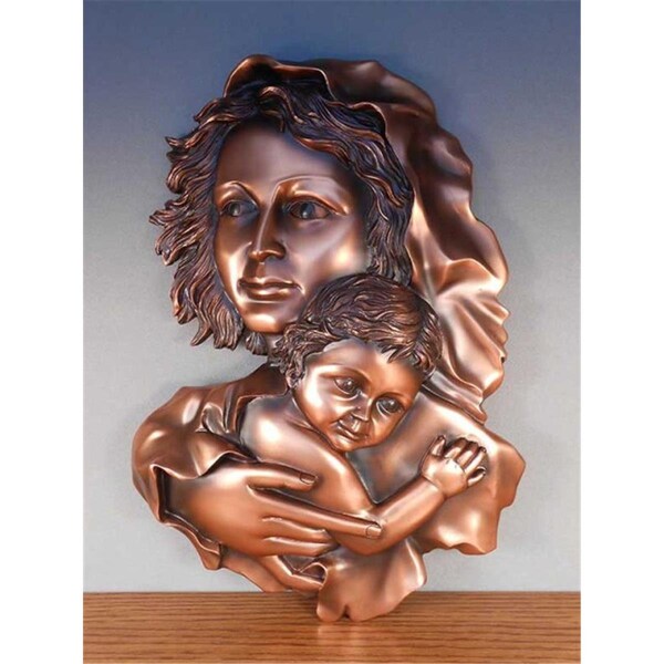 Dwellingdesigns Virgin And Child Hanger Bronze Plated Resin Sculpture - DW2619785