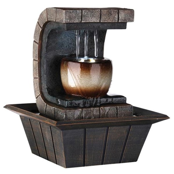 Greengrass 9.75" Meditation Fountain with LED Light - GR26797