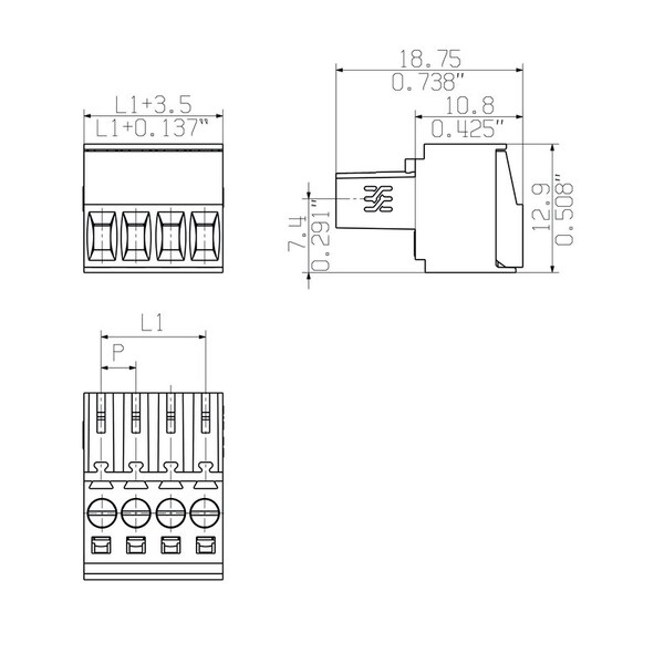 Conector hembra de placa de circuito impreso Weidmuller Plug-In, Hembra, 3, 50 mm, Número de Polos: 8, 180°, Yugo de sujeción - 1740671001