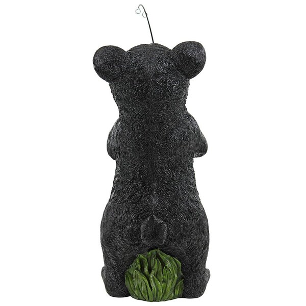Design Toscano Hooked on Fishing, Fisherman Black Bear Statue - QM2703200