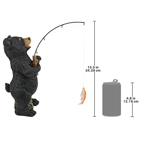 Design Toscano Hooked on Fishing, Fisherman Black Bear Statue - QM2703200