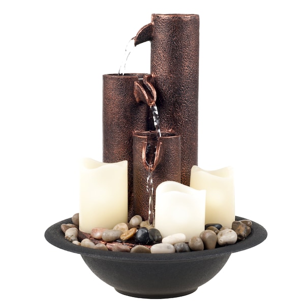 Pure Garden LED Indoor Water Fountain, Bronze - 50-142