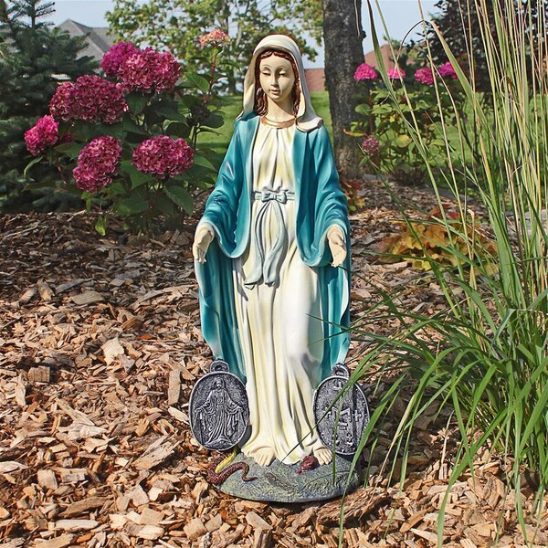 Design Toscano Miraculous Medal Madonna Sacred Garden Statue - KY914