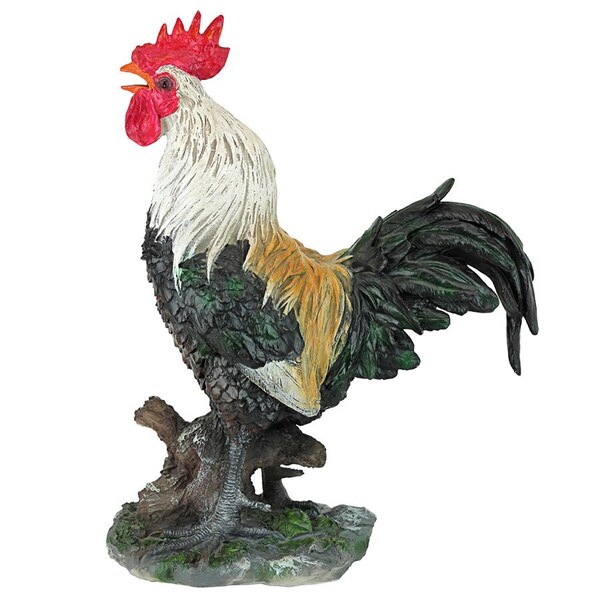 Design Toscano Henrietta the Hen and Cock-A-Doodle-Do Rooster Statues: Rooster - QM210951