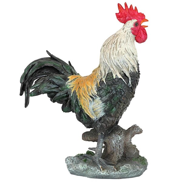 Design Toscano Henrietta the Hen and Cock-A-Doodle-Do Rooster Statues: Rooster - QM210951