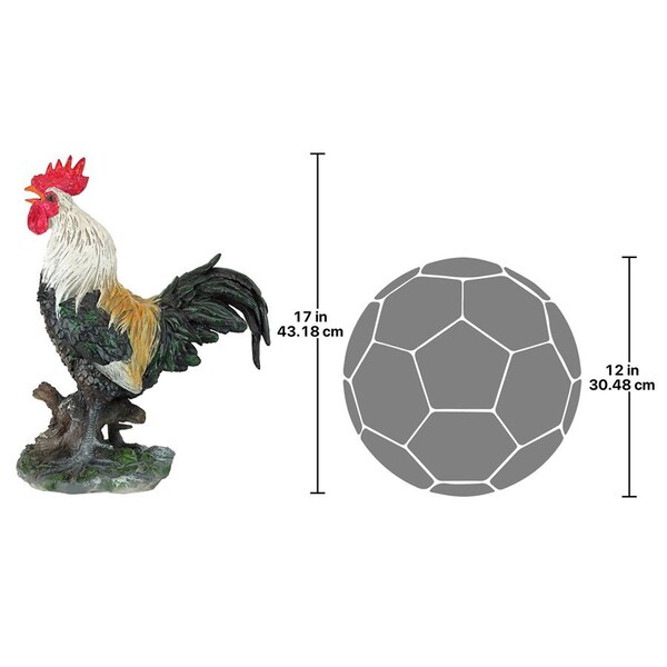 Design Toscano Henrietta the Hen and Cock-A-Doodle-Do Rooster Statues: Rooster - QM210951