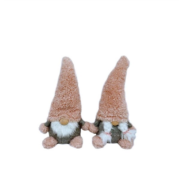 Palacedesigns 14 in. Fabric Christmas Gnomes, Pink, 2PK - PA3103630
