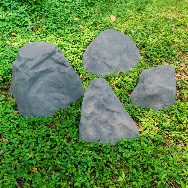 Gardenised Outdoor Natural Artificial Round Rock Decor for Gardens, Lawns, and Landscapes - QI004479