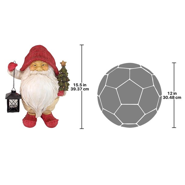 Design Toscano Lighting Santa's Path Whitey the Holiday Gnome Statue - JQ10101