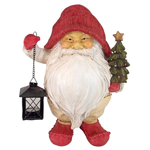 Design Toscano Lighting Santa's Path Whitey the Holiday Gnome Statue - JQ10101