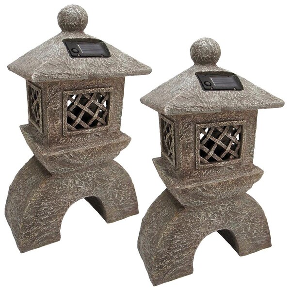 Design Toscano Japanese Pagoda Illuminated Lantern Statue: Set of Two - AL958699