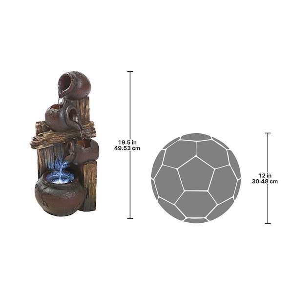 Design Toscano Casa Chianti Cascading Urns Illuminated Garden Fountain - QN164014