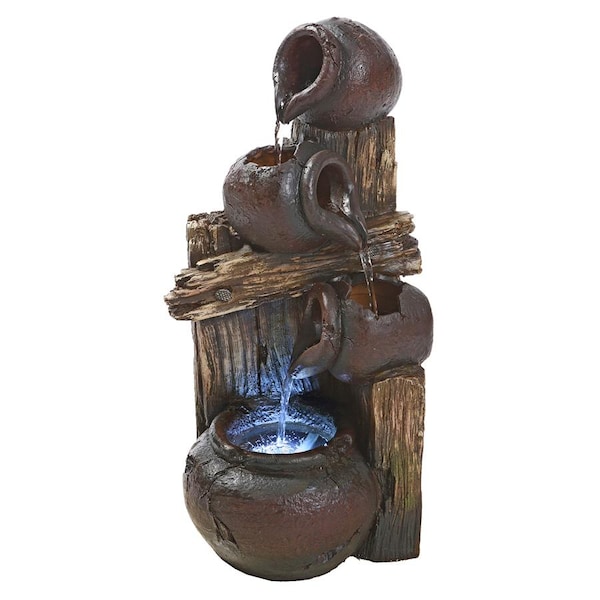 Design Toscano Casa Chianti Cascading Urns Illuminated Garden Fountain - QN164014