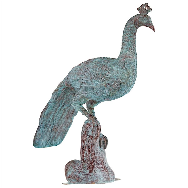 Design Toscano Pleasant Peacock Cast Bronze Garden Statue - DD2198
