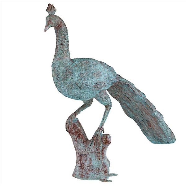 Design Toscano Pleasant Peacock Cast Bronze Garden Statue - DD2198
