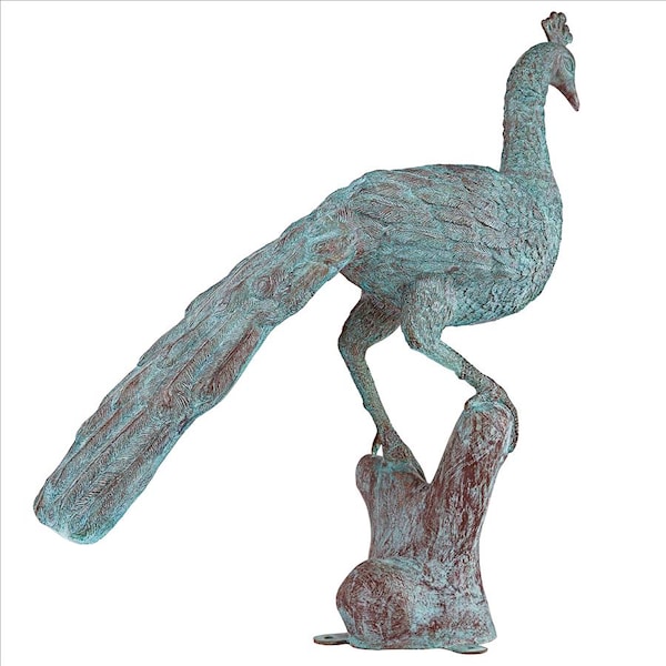 Design Toscano Pleasant Peacock Cast Bronze Garden Statue - DD2198