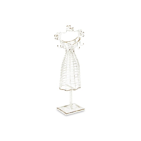 Palacedesigns 17 in. Metal Dress Form Sculpture & Jewelry Holder, Silver - PA3094252