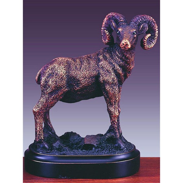 Marian Imports F 4.5 x 5.5 in.Treasure of Nature Howling Bronze Ram Statue - 13032