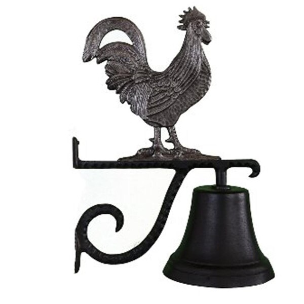 Swivel Cast Bell With Swedish Iron Rooster Ornament - SW2618369