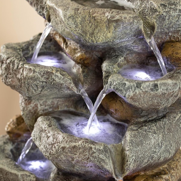 Fondo Cascading Electric Powered 8-Tier Rock Water Fountain 20' for Indoor and Outdoor Use - FO3731570