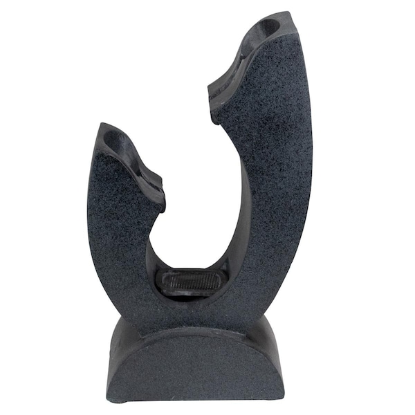 Heat Wave 13.75 in. Small Modern Outdoor Garden Water Fountain, Black - HE1777128
