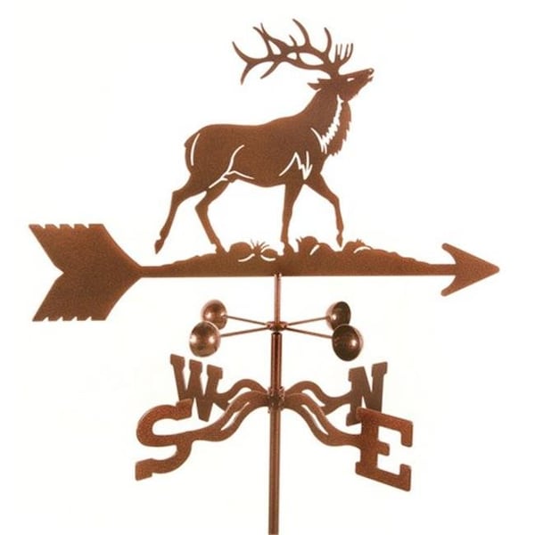 Ez Vane EZ Vane EZ1310-PT Elk Weathervane with Post Mount - EZ1310-PT