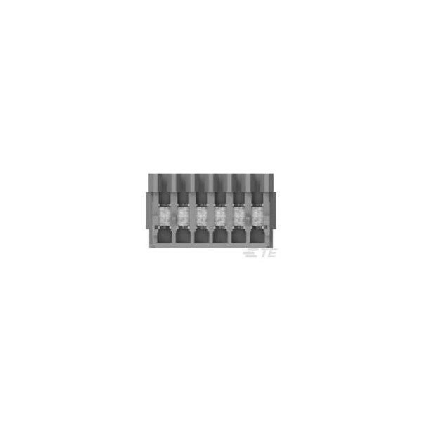 Conector de placa Te Connectivity, 6 contactos, 1 fila, hembra, paso de 0.059 pulgadas, terminal IDC, con seguro, color natural - 353293-6
