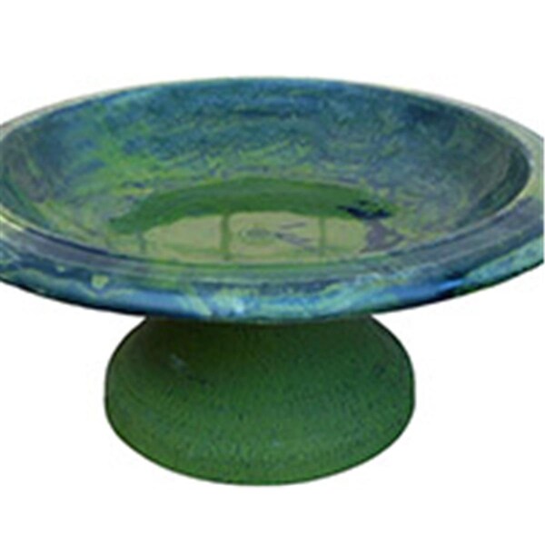 Tdi Brands TDI Brands TDI41889 Fiber Clay Bird Bowl with Base  Hunter Green - Small - TDI41889
