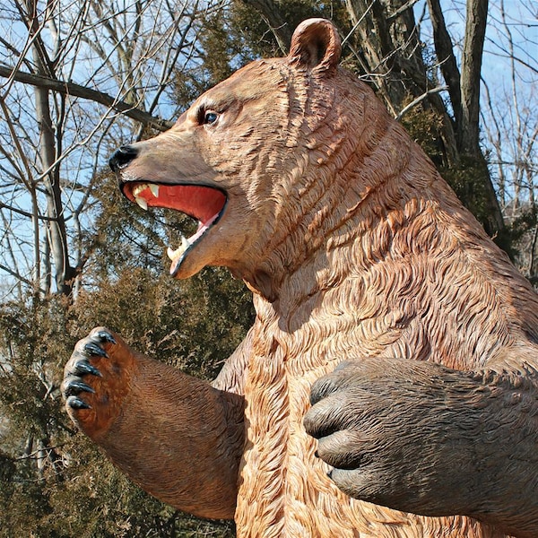 Design Toscano Growling Grizzly Bear Life-Size Statue - NE120049